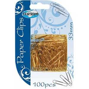 Sąvaržėlės 33mm aukso spalvos CENTRUM, 100 vnt. įp.10